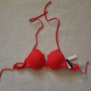 Victoria's Secret Red ruffle bikini top